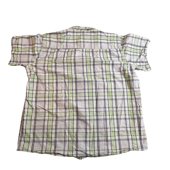 Great Northwest Shirt Mens 2XLT Plaid Short Sleeve Green Plaid Preppy Golf Shirt - Picture 7 of 9